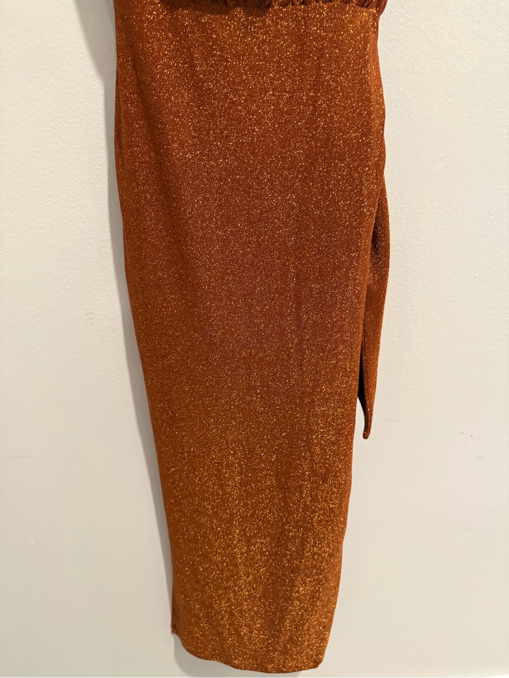 Petal & Pup Santiago Off Shoulder Dress XS Bronze Metallic Fall Wedding Party - Picture 9 of 14